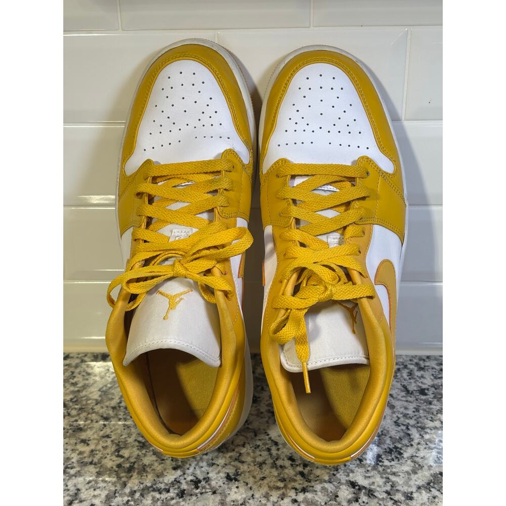 Nike Air Jordan 1 Low Pollen Yellow White Men’s Size 13 - Picture 4 of 11